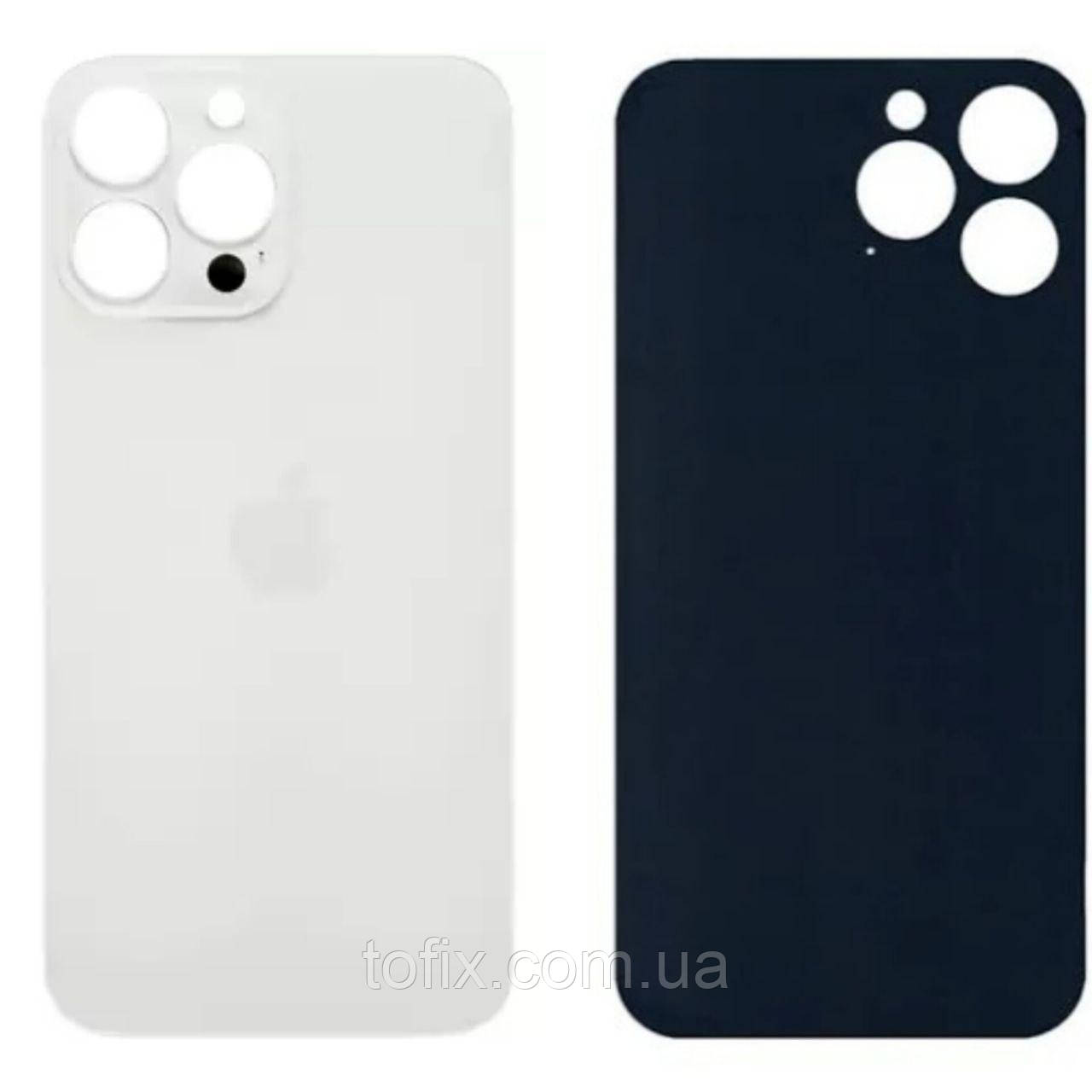 Задня панель корпусу (кришка акумулятора) для iPhone 13 Pro, великі отвори під вікна камер, Срібляста