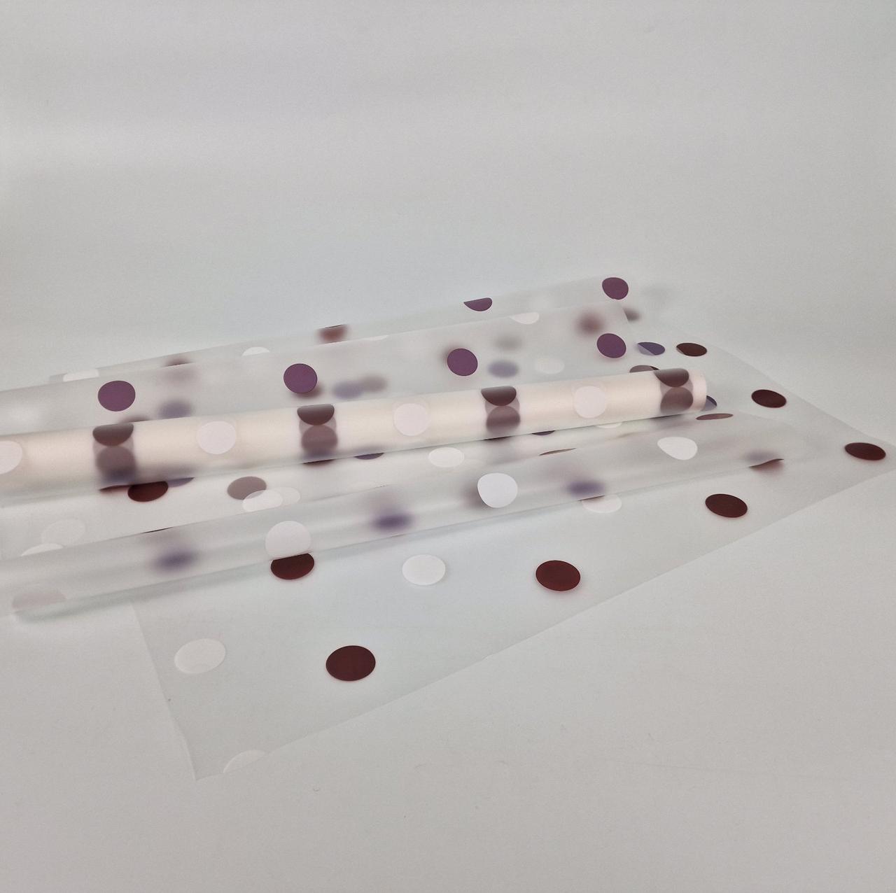 Рулон 10 м тонований матовий з рис. "Горох Великий" (57) плівка для квітів (h600) No 1 Коричневі (1 шт.), фото 1