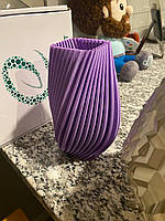 Спиральная настольная ваза для цветов и сухоцветов пластиковая декоративная для дома и офиса Фиолетовый