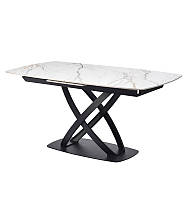 Раскладной обеденный стол с матовой керамической столешницей прямоугольный TML-970 Каса Голд VetroMebel