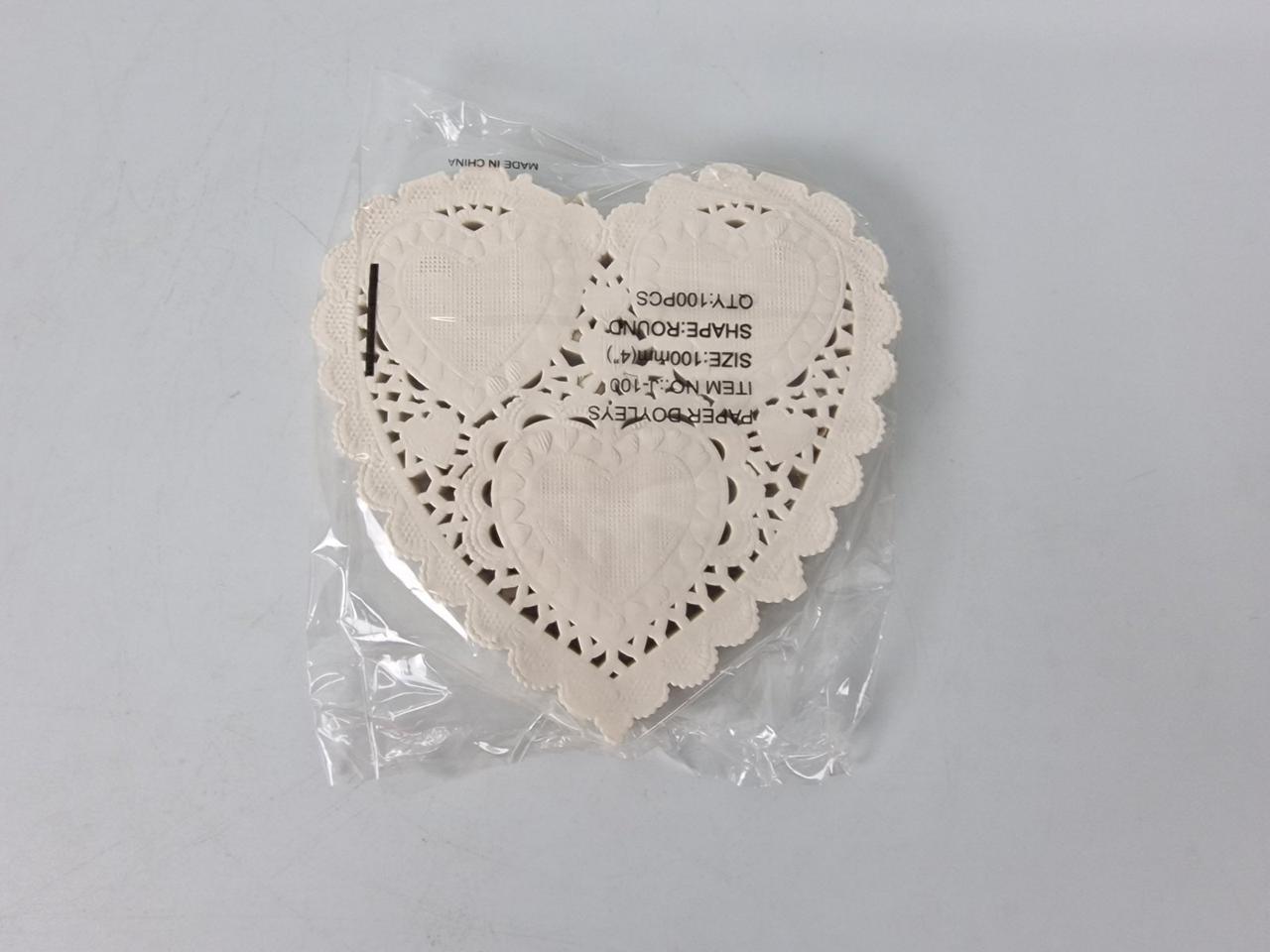 Серветка ажурна у формі серця Ф10(100шт) (1 пач.)