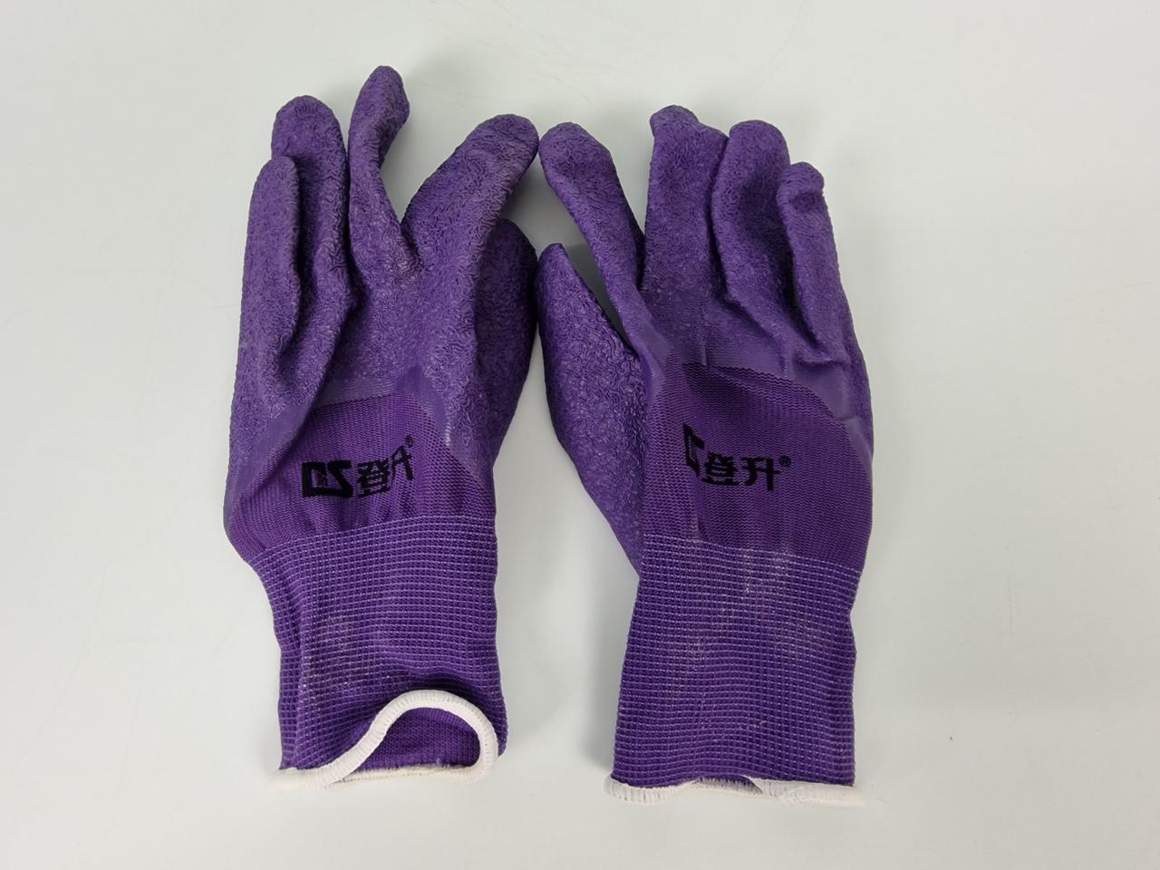 Господарські рукавички зі стрейчева покрита спіненим латексом No379 (12 пар), фото 1