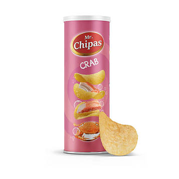 Чіпси Mr. Chipas Crab, краб, 160 г, 24 уп/ящ