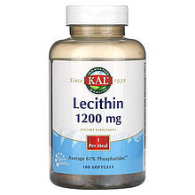 Лецитин KAL "Lecithin" 1200 мг (100 гелевих капсул)