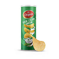 Чипсы Mr. Chipas Sour cream and onion, сметана и лук, 160 г, 24 уп/ящ