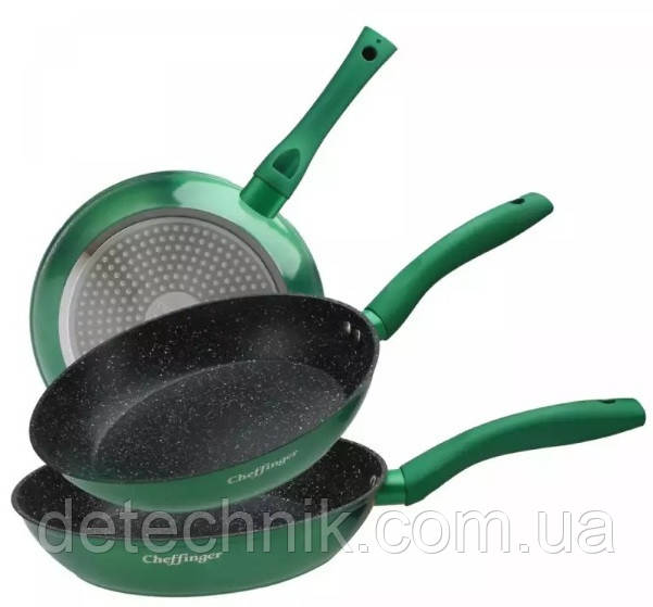Набір сковорідок Cheffinger CF-FA03 Green з антипригарним покриттям