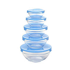 Судочки скляні з пластиковими кришками 5 шт., фото 5