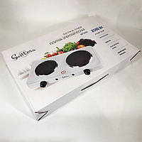 Електроплита двоконфорна Suntera DP-1935B, 2500W белая, Переносна IV-240 електрична плита