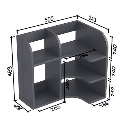 Надставка для столу NS-10 антрацит TM Loft design, фото 3