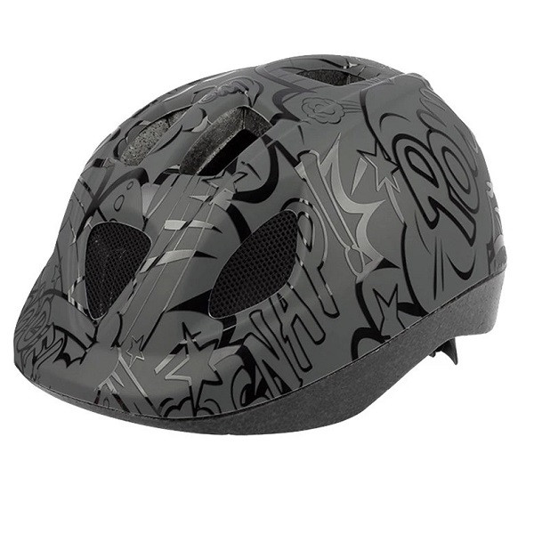 Велошолом PoliSport Kids Glue-On XS (46-53см) Сірий/Чорний Art 300042, фото 1