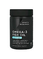 Sports research, Omega-3, риб ячий жир з омега-3, потрійна сила, 1250 мг, 90 капсул