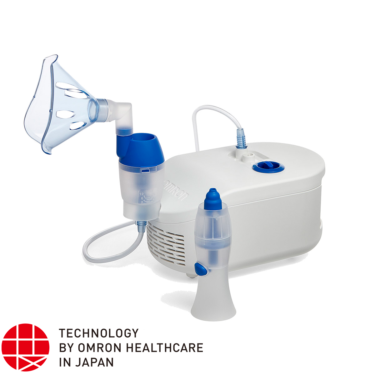 Небулайзер Omron 2 в 1: Компресорний інгалятор з назальним душем С102 ТОТАL (NE-C102-E), фото 1