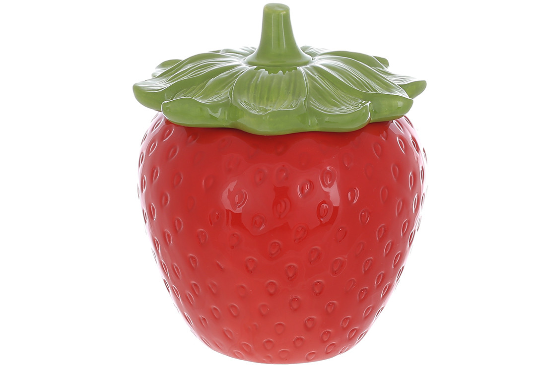 Банка керамічна Strawberry, 1400 мл, колір червоний