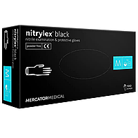 Нитриловые перчатки Nitrylex Black черные S 50 пар