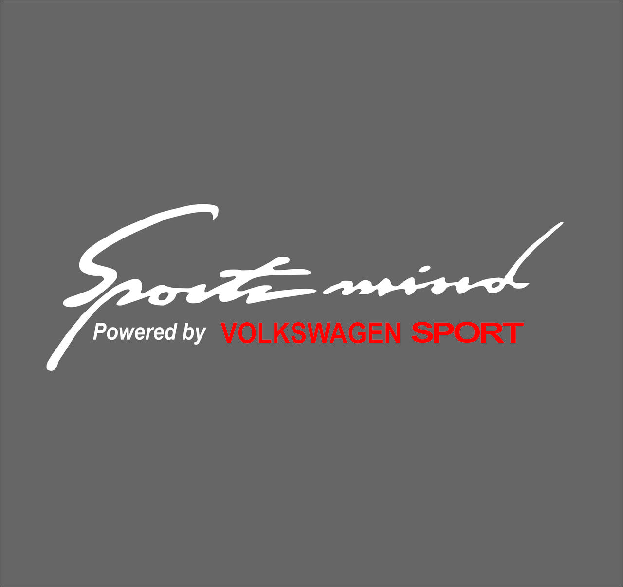 Наклейка  Sports Mind  Powered by Volkswagen sport на капот 29x9 см, фото 1