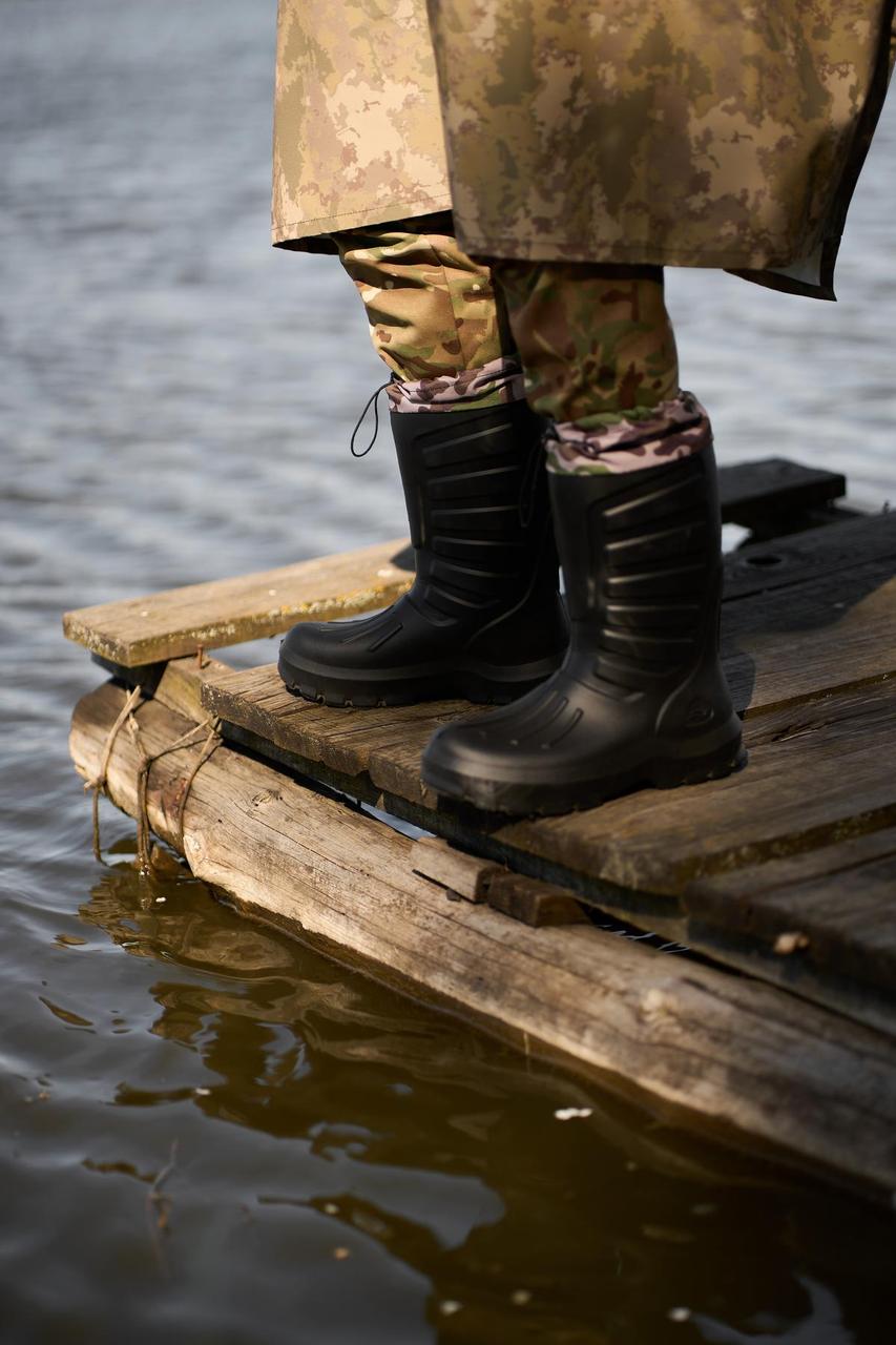 Чоботи гумові GUM чорні з камуфляжем, фото 1