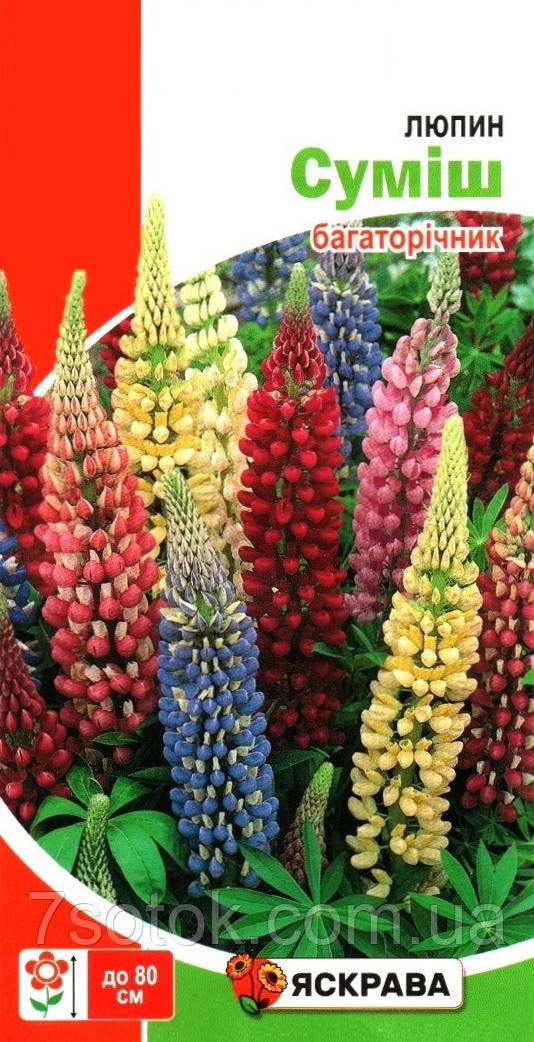 Насіння люпину Багаторiчний Сумiш, ТМ Яскрава, 0,5г