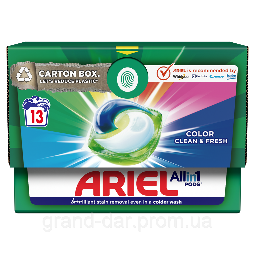ARIEL Авт Гель СМЗ рідкий в розчинних капсулах Чистота та Свіжість Для кольорового 13X19.7г