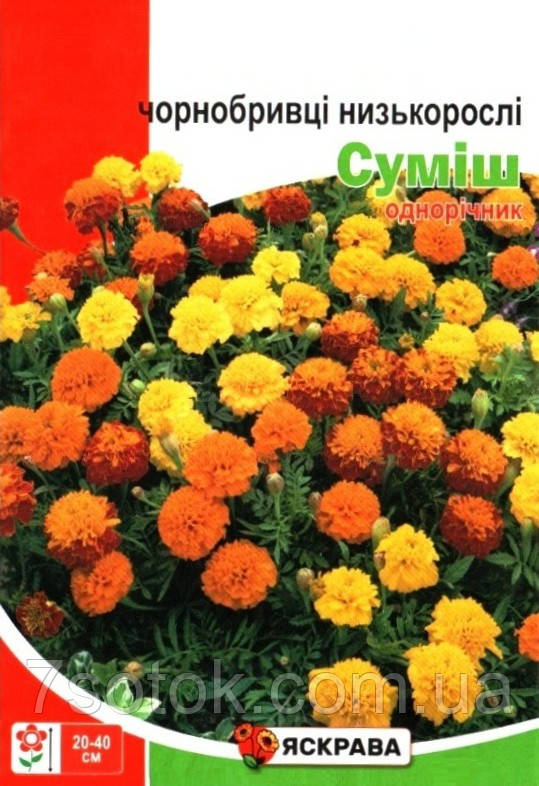 Насіння чорнобривців низьких Суміш, ТМ Яскрава, 5г