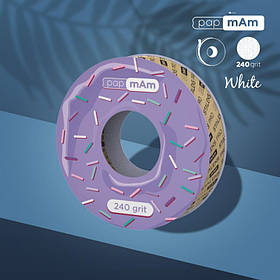 Запасний блок файл-стрічки papmAm білий Staleks Pro Expert для пластикової котушки 240 грит