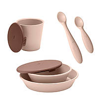 BIBS - Набір посуду (миски, ложки, чашка) Complete Dinner Set – Blush