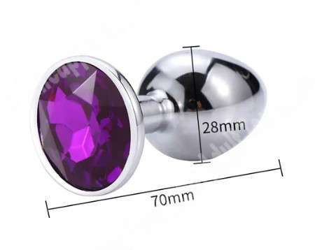 Анальна пробка металева Flight of Fancy з фіолетовим кристалом, фото 1