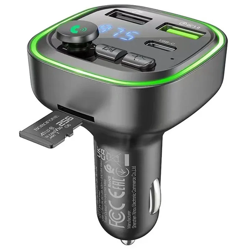 Модулятор для автомобіля Fm трансмітер bluetooth mp3 в машину зі швидкою зарядкою для usb-флешки BOROFONE