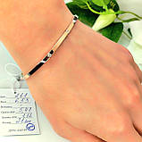 Ювелірний срібний браслет із золотими вставками, фото 5