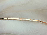 Ювелірний срібний браслет із золотими вставками, фото 3