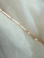 Срібний браслет із золотими вставками від 19.5-21 см розмір регулюється