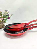 Набор сковородок Cheffinger CF-FA03 Red с антипригарным покрытием