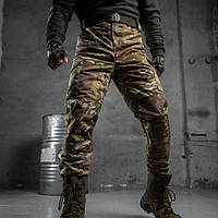 Водоотталкиваюшие зимние брюки рип-стоп 7.62, тактические штаны мультикам со вставками из Cordura