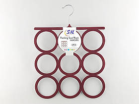 Плічка вішалки тремпеля флоковані бордового  кольору для аксесуарів