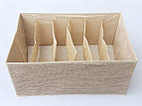 Органайзер 44*30*20 см, на 6 відділень, для зберігання дрібних предметів одягу бежевого кольору, фото 3