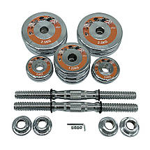 Гантелі хромовані розбірні металеві для атлетичних тренувань Newt Home Chrom 2 шт по 12,5 кг, фото 5