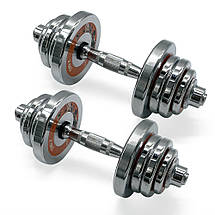 Гантелі хромовані розбірні металеві для атлетичних тренувань Newt Home Chrom 2 шт по 12,5 кг, фото 3