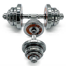 Гантелі хромовані розбірні металеві для атлетичних тренувань Newt Home Chrom 2 шт по 12,5 кг, фото 4