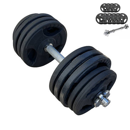 Гантель розбірна сталева з покриттям розбірна гантель для тренувань Newt Home Profi 21кг, фото 2