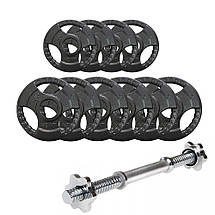 Гантель розбірна сталева з покриттям розбірна гантель для тренувань Newt Home Profi 21кг, фото 4