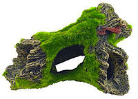 Декорация HOBBY, Wood in Moss №2, 14 см. Декорация для создания уютной атмосферы в аквариуме.