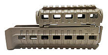 Цівка на АК 47/74 DLG TACTICAL (DLG-099-beige) полімерна, колір Койот, 2 планки picatinny з кріпленням M-LOK, фото 6