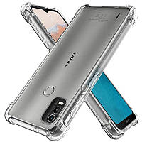 TPU чехол GETMAN Ease logo для Nokia C21 Plus | Усиленные углы с амортизацией Бесцветный (прозрачный)