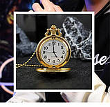 Годинник кишеньковий вінтаж "Vintage Skeleton" "Гранок" у стилі Аліса і стимпанк із ланцюжком, антична бронза, фото 3
