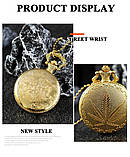 Годинник кишеньковий вінтаж "Vintage Skeleton" "Гранок" у стилі Аліса і стимпанк із ланцюжком, антична бронза, фото 6