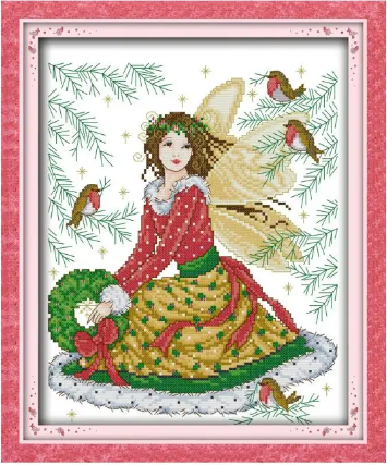 Набір для вишивання за нанесеною на канву схемою "The fairy tale fairy".AIDA 14CT printed, 28*33 см