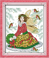 Набор для вышивания по нанесённой на канву схеме "The fairy tale fairy".AIDA 14CT printed, 28*33 см