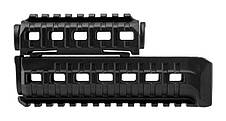 Цівка на АК 47/74 DLG TACTICAL (DLG-099-black) полімерна, колір Чорний, 2 планки picatinny з кріпленням M-LOK, фото 3
