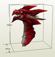 PaperKhan Конструктор із картону дракон papercraft фігура розвивальний набір подарунок сувенір іграшка антистрес
