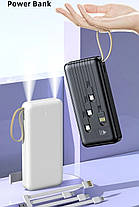 Зовнішній Акумулятор Torima TRM-1021, 20000mAh, USB/Type-C/micro-USB/Lightning, 5В/2А, Білий, фото 2