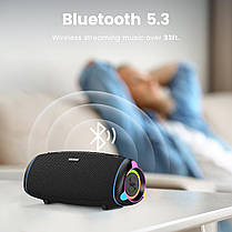 Бездротова колонка Bluetooth Sounarc R2, IPX6, BT5.3, AUX/TF, 60W, TWS, 12год Max, Чорна, фото 3